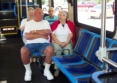 Citizens riding the bus